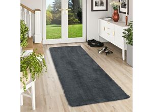 4255686709891 - - Luxus Hochflor Langflor Teppich Läufer Harmony Anthrazit - 80x400 cm