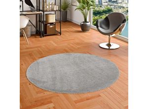 4255686710156 - - Luxus Hochflor Langflor Teppich Harmony Grau Rund - 200 cm Rund