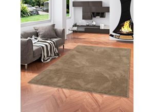 4255686710552 - - Luxus Super Soft Hochflor Langflor Teppich Silky Taupe - 80x150 cm