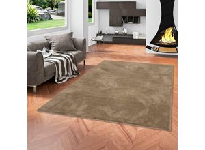 4255686710576 - - Luxus Super Soft Hochflor Langflor Teppich Silky Taupe - 140x200 cm