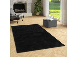 4255686711306 - Luxus Super Soft Hochflor Langflor Teppich Melia Schwarz - 160x230 cm