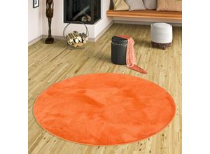 4255686711412 - - Luxus Super Soft Hochflor Langflor Teppich Melia Orange Rund - 160 cm Rund