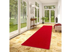 4255686712624 - - Hochflor Velours Läufer Teppich Luna Rot - 80x200 cm