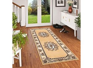 4255686718114 - Orient Velours Teppich Läufer Trendline Beige - 70x140 cm