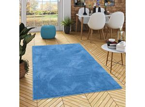 4255686726478 - Luxus Super Soft Hochflor Langflor Teppich Silky Blau - 140x200 cm