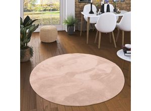 4255686757922 - Luxus Super Soft Fellteppich Pearl Altrosa Rund - 120 cm Rund