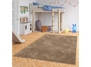 4255686760960 - Super Soft Kinder Hochflor Teppich Silky Kids Taupe - 140x200 cm