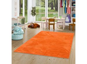 4255686761042 - Super Soft Kinder Hochflor Teppich Silky Kids Orange - 80x150 cm