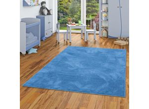 4255686761202 - Super Soft Kinder Hochflor Teppich Silky Kids Blau - 120x170 cm