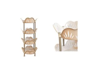 4255698205565 - Obst Etagere Ständer Korb stapelbare Aufbewahrungskörbe 39x39x82cm Küchen Organizer 515902 Gold