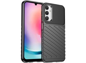 4255698207569 - Markenlos - Thunder Case Hülle kompatibel mit Samsung Galaxy A24 4G Silikon Armor Case schwarz