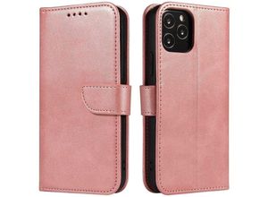 4255698207996 - Cofi 1453 - Magnet Case elegante Hülle mit Überschlag und Standfunktion kompatibel mit iPhone 14 rose - Schwarz