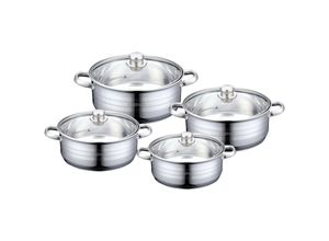 4255698210842 - Cheffinger - 8-tlg Edelstahl Kochgeschirr Induktion Kochtopf Topfset Deckel 24 26 28 30cm