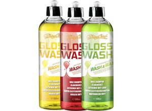 4255698211337 - Shinychiefs - 3er Pack glosswash shampoo kit - wash & wax (3x500ml)