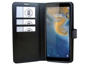 4255698211467 - Cofi 1453 - Buch Tasche Fancy kompatibel mit zte blade A53 Handy Hülle Etui Brieftasche Schutzhülle mit Standfunktion Kartenfach Schwarz - Schwarz