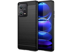 4255698215762 - Markenlos - Carbon Case Hülle kompatibel mit Xiaomi Redmi Note 12s flexible Silikon-Carbon-Hülle schwarz - Schwarz