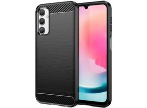 4255698215779 - Markenlos - Carbon Case kompatibel mit Samsung Galaxy A23 5G flexible Silikon Carbon Hülle schwarz - Schwarz