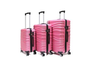 4255698216318 - Reisekoffer Koffer 3 tlg Hartschale Trolley Set Kofferset Handgepäck Gepäck Reisetasche ABS-04