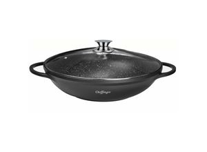 4255698217285 - Wok Wokpfanne Woktopf Induktion 40cm Aluguss mit Deckel Bratpfanne Marmorbeschichtung - Cheffinger