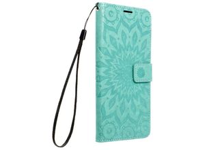 4255698218190 - - Mezzo Book-Style Kartenfächer Wallet Schale Baum Mandala kompatibel mit Galaxy S23 Ultra Mandala Grün - Schwarz