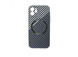 4255698219258 - Cofi 1453 - Magnetic Carbon Case kompatibel mit Samsung Galaxy S22 Ultra MagSafe Handyhülle Bumper Cover Grau