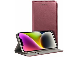 4255698221404 - Cofi 1453 - Smart Magneto Buch Tasche Hülle Magnet Standfunktion kompatibel mit Xiaomi Redmi Note 12s burgundy