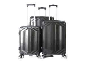 4255698222029 - Reisekoffer Koffer 3 tlg Trolley Set Kofferset Gepäck Polycarbonat schwarz