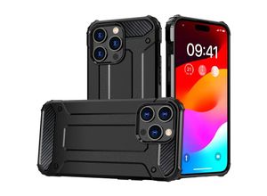 4255698230482 - Cofi 1453 - Hybrid Armor Panzerhülle Handyhülle kompatibel mit iPhone 15 Plus Schwarz