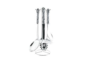 4255698234954 - Cheffinger - Stainless Steel 7-teiliges Küchenhelfer Set inkl Aufsteller mit Marmoroptik