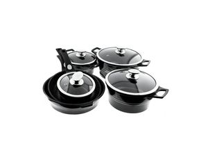 4255698236248 - Cheffinger - Kochgeschirr Set 14 tlg Topfset Induktion Kochtopfset Aluminium