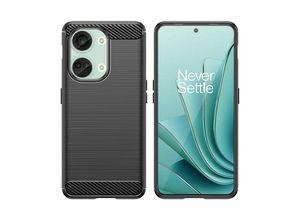 4255698236743 - Markenlos - Carbon Case kompatibel mit OnePlus Ace 2V   One Plus Nord 3 flexible Silikon-Carbon-Hülle schwarz - Schwarz