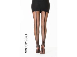 4255698239959 - Cofi 1453 - cofi1453® Damen Strumpfhose 40 Den durchsichtig Baumwollzwickel Schwarz l xl