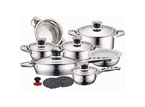 4255698240450 - Cheffinger 16-Teilig Kochtopf Set Kochtöpfe Topf Kochtopfset Edelstahl