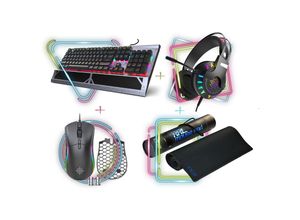 4255698242218 - Gaming Komplet-Set Delux 4 in 1 Combo aus rgb Gaming-Tastatur Gaming-Maus Mauspad und Headset - Inca