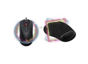 4255698242263 - - 2in1 rgb Gaming Maus 1200 Dpi & Flexible Mauspad 3mm