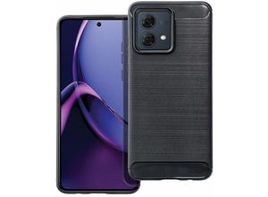 4255698255096 - Markenlos - Carbon Case kompatibel mit Motorola Moto G84 5G flexible Silikon-Carbon-Hülle schwarz - Schwarz