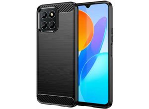 4255698256451 - Markenlos - Carbon Case Hülle kompatibel mit T-Mobile Revvl 6 Pro 5G flexible Silikon Carbon Hülle schwarz - Schwarz