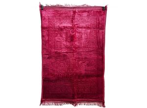 4255698256604 - Muslimische Gebetsteppich Islamische türkische gepolsterte Gebetsteppiche 80x120cm für Frauen und Männer Seccade Magenta