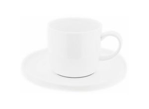 4255698257281 - Almina 12 Teiliger Kaffeetassen-Set aus Porzellan Weiß rund Kaffeeservice 200 ml