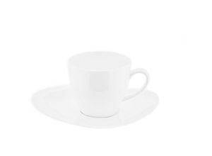 4255698257298 - Almina 12 Tlg Kaffeetassen-Set Weiß aus Porzellan 200 ml Kaffeeservice