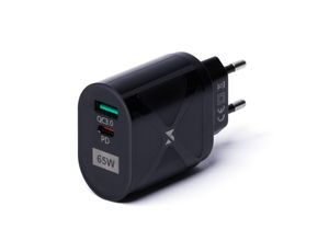 4255698259452 - 65W GaN-Ladegerät mit USB-Anschlüssen Schwarz