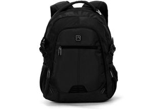 4255698264289 - Cofi 1453 - Reisetasche Rucksack mit 3 Fächern mit Notebook Seperator + 2 Seitentaschen Schwarz