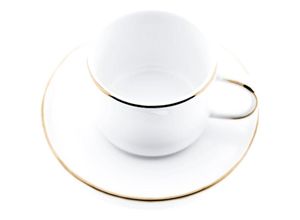 4255698265101 - Almina edler Kaffeetassen Set 12 Teilig - 200ml Tasse in weiß mit Goldverzierung