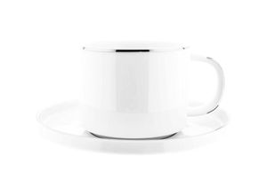 4255698265118 - Almina edler Kaffeetassen Set 12 Teilig - 200ml Tasse in weiß mit Silberverzierung