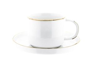 4255698265170 - Almina Espressotasse 12 Teiliger Mokkatassen-Set aus Porzellan Mokkaservice 100 ml Gold