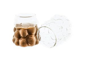 4255698266207 - 2 Tlg Gläser Set Cappuccino Gläser Trinkgläser 350 ml Hitzebeständig Bubble