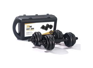 4255698280845 - Bodybuilding Hantel 20 kg Gewichtstraining Gusseisen mit Gehäuse