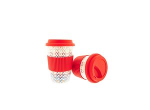 4255698284003 - Kaffeebecher To Go Porzellan Coffee to go Becher mit Deckel 350ml ZH3