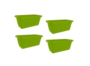 4255701930750 - Blumenkasten mit Wasserspeicher 40 cm 4er Set Grün