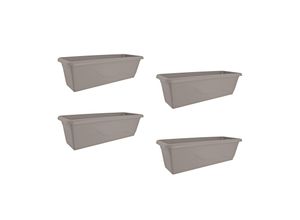 4255701930828 - Blumenkasten mit Wasserspeicher 60 cm 4er Set Taupe